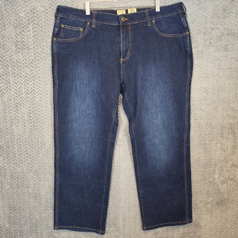 RedHead Brand Co Mens 40x30 Dark Wash Straight Leg Stretch Denim Jeans 1687